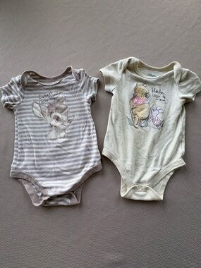 Disney Baby 12M Bambi & Winnie the Pooh Bodysuit Set Cute Bundle